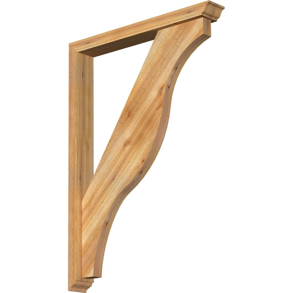 Ekena Millwork Funston Traditional Rough Sawn Bracket w/ Offset Brace, Western Red Cedar, 4"W x 30"D x 42"H BKT0402X30X42FST01RWR - main